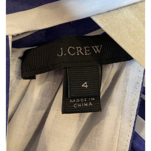 J.Crew Striped Halter Jumpsuit Blue White Tie Neck Style H7371 Size 4 - Picture 4 of 6